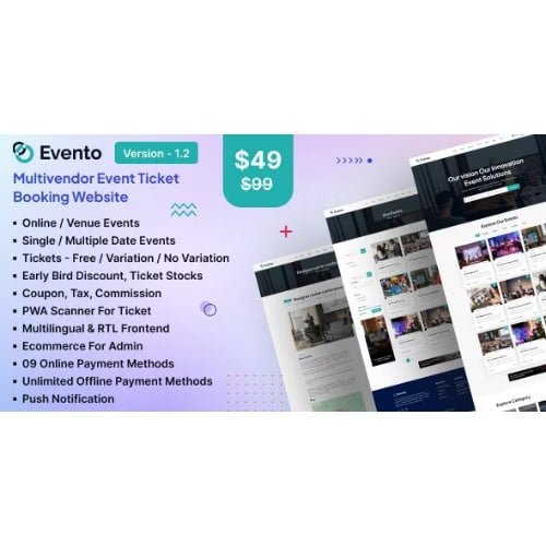Evento-Multivendor-Event-Ticket-Booking-Website.jpg Evento – Multivendor Event Ticket Booking Website - Image 1