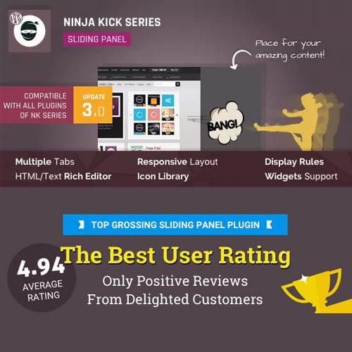 Ninja-Kick-Sliding-Panel-for-WordPress.jpg Ninja Kick: Sliding Panel for WordPress - Image 1