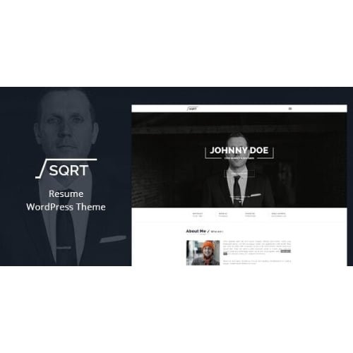Squareroot-WordPress-Resume-Theme.jpg Squareroot – WordPress Resume Theme - Image 1