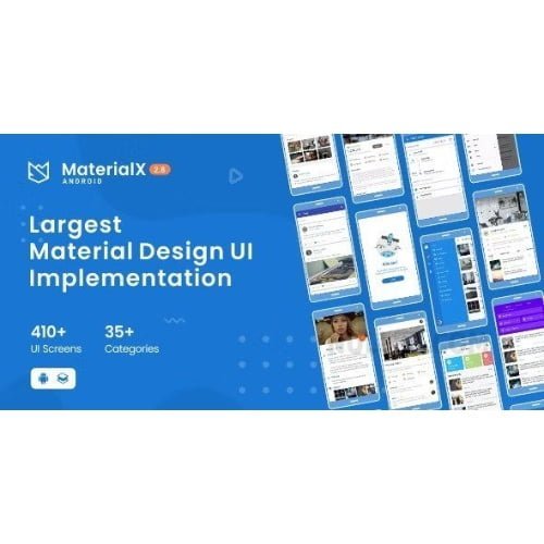 MaterialX-Android-Material-Design-UI.jpg MaterialX – Android Material Design UI 3.3 - Image 1